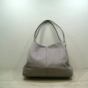 Coach Madison Phoebe Soft Pebbled Gray Minimalist Leather shoulder bag | Purse